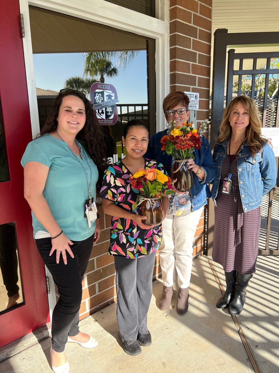 Seminole Elementary School announces teacher of the year Pamela Gaucin and school related employee of the year Leda Whitlon. Pictured left to right are assistant Sonya Vandermolen, Leda Whitlon, Pamela Gaucin and principal Dr. Robyn Ziolkowski.